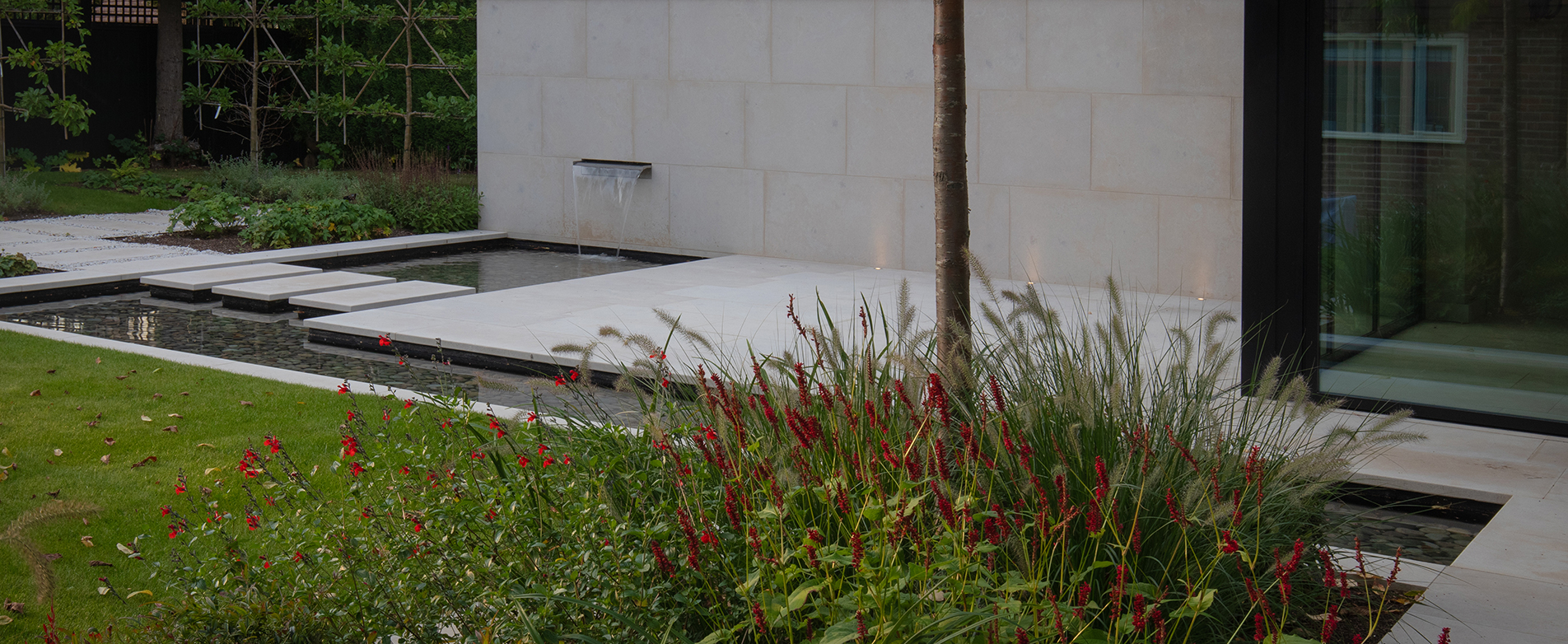 modern water feature